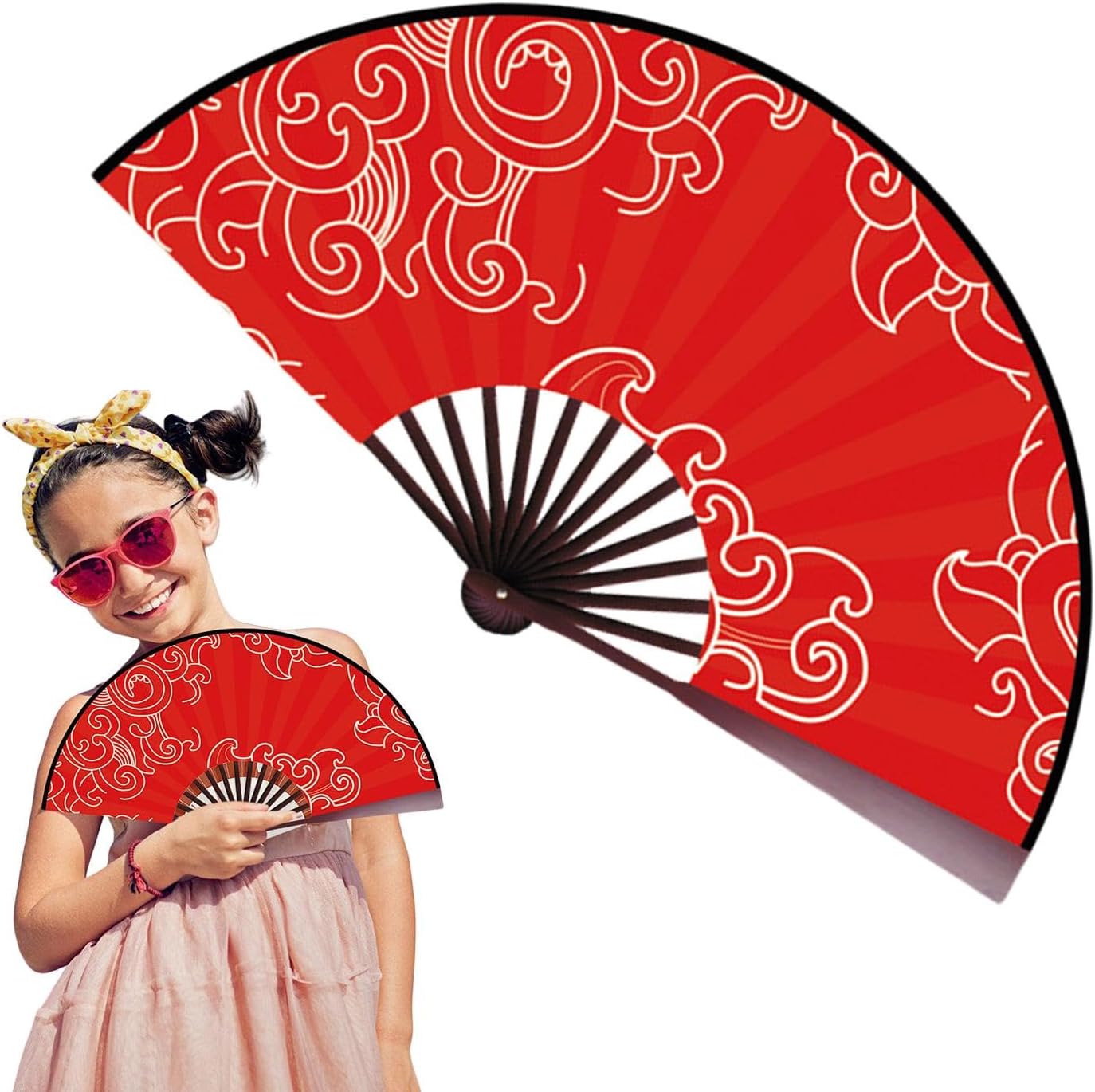 Setauoo Foldable Hand Fan | Cosplay Props Clack Fan - Carnival Cosplay Props Decoration for Dancing, Portable Hot Weather Cooling Tools