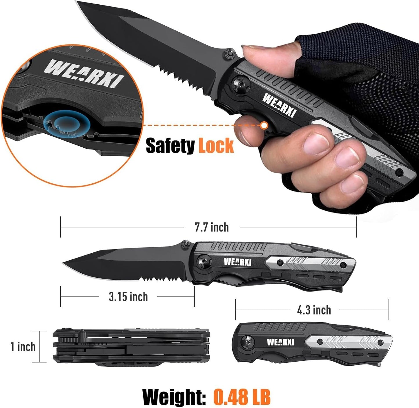 WEARXI Gifts for Men, Pocket Knife Multitool, Fathers Day Gift from Daughter Son Wife, Birthday Gift for Dad/Men/Him, Dad Gifts for Him, Cool Gadgets, Fathers Day Ideas, Camping Accessories