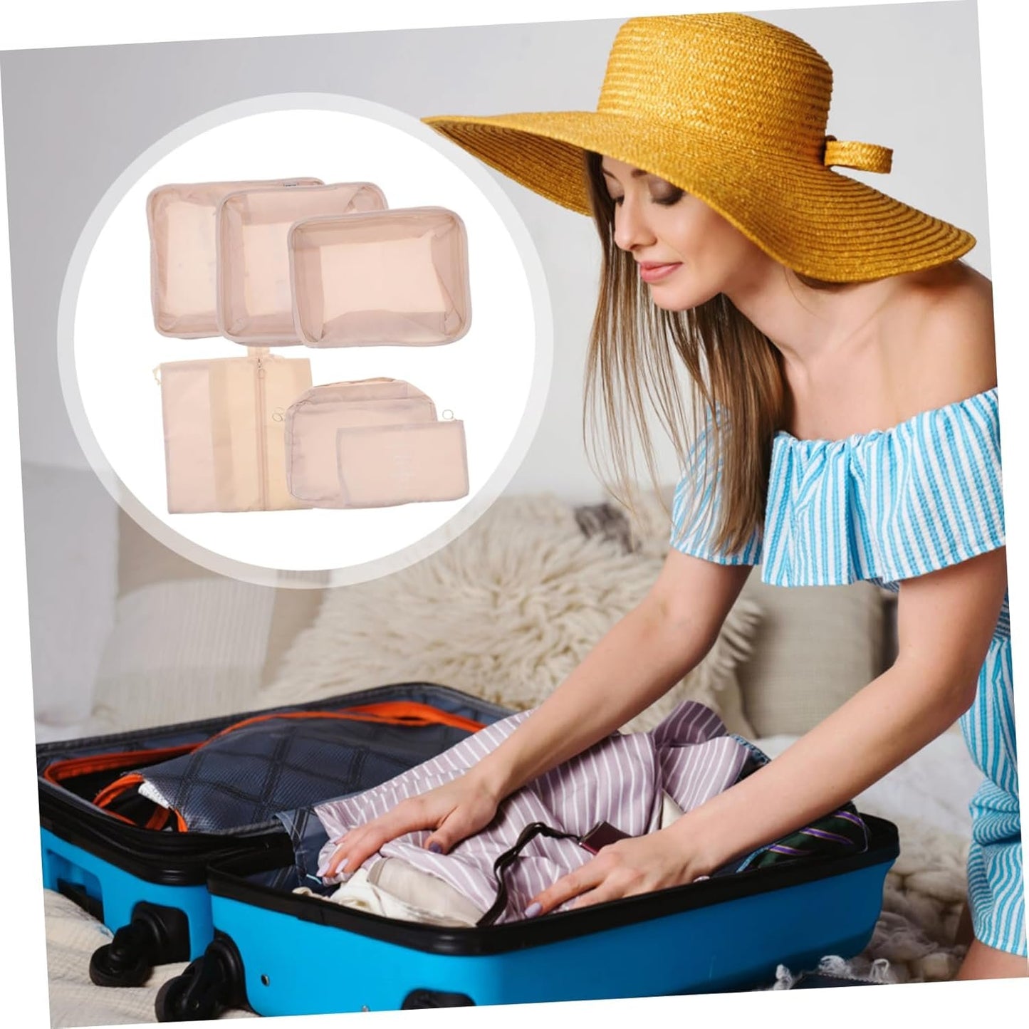 JEWEDECO 1 Set Travel Garment Bags for Luggage Organization Durable Packing Bags for Clothes for Travel