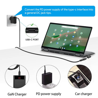 KFD PD USB-C to DC Plug Cable Charger 100W USB-C Power Adapter Power Cable 1.2M 15 in 1 Charging Cable for MacBook Pro 2020 2021, iPad Pro 2020, Pixel, Switch, LG, Mobile Phone Converter Type-C 20V 5A