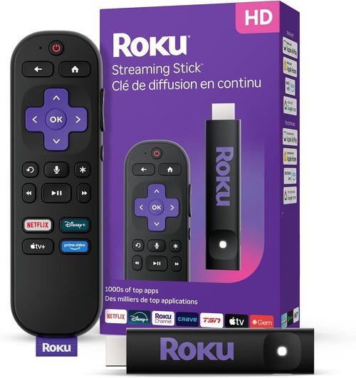 Roku® Streaming Stick™ 2025 - HD Roku Streaming Device for TV with Voice Remote - Free & Live TV