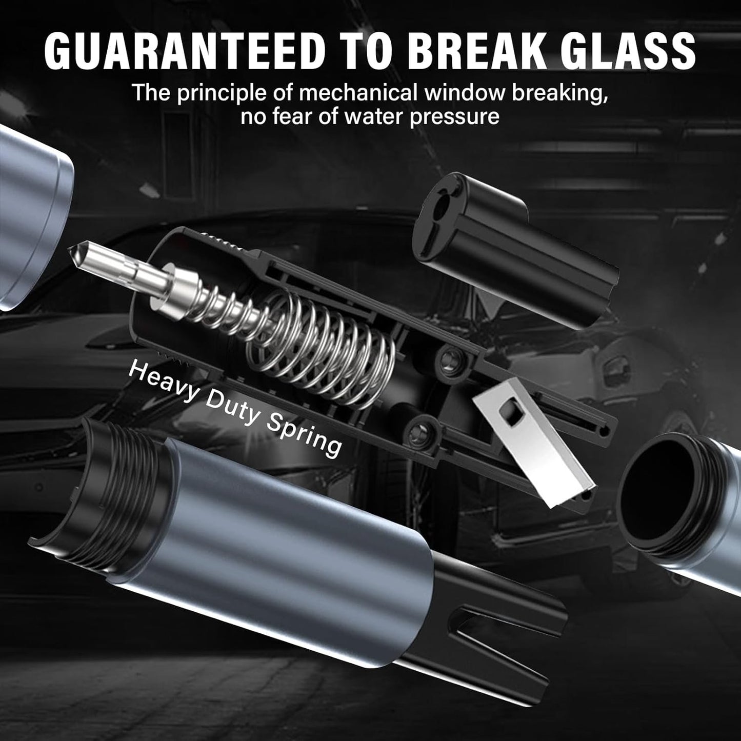 2Pcs Life Hammer with Seatbelt Cutter, Car Safety Hammer Window Breaker Tool Seat Belt Cutter Essential Car Escape Tool for Emergency Situations