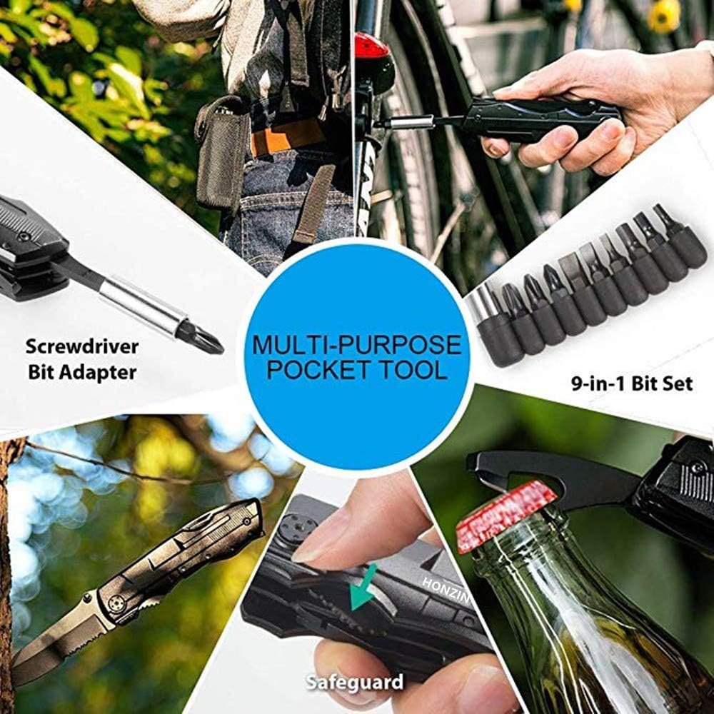 HONZIN Multitool Pliers 16 in 1 Multitool Pocket Knife with Nylon Sheath Black Multi Tool for Camping Outdoor Survival