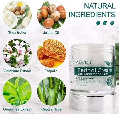 Retinol Face Cream, IFUDOIT Moisturizing Face Cream with 2.5% Retinol, Hyaluronic Acid, Anti-Wrinkle Day and Night Cream for Women and Men, for All Skin Types