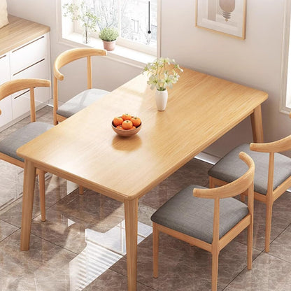 Uandhome Modern Rectangular Dining Table for 4-6 People, Wooden Legs, 120 * 55 * 75cm