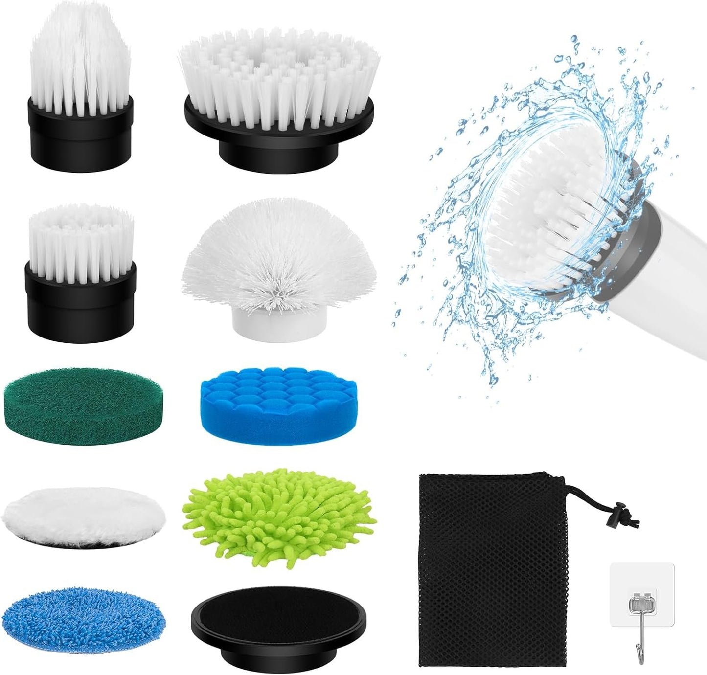10-in-1 Electric Spin Scrubber Replaceable Brush Heads Set, Universal Electric Scrub Brush Heads for All Brands, Spin Brush Heads for Shower Scrubber, Electric Cleaning Brush for Bathroom Floor Tile