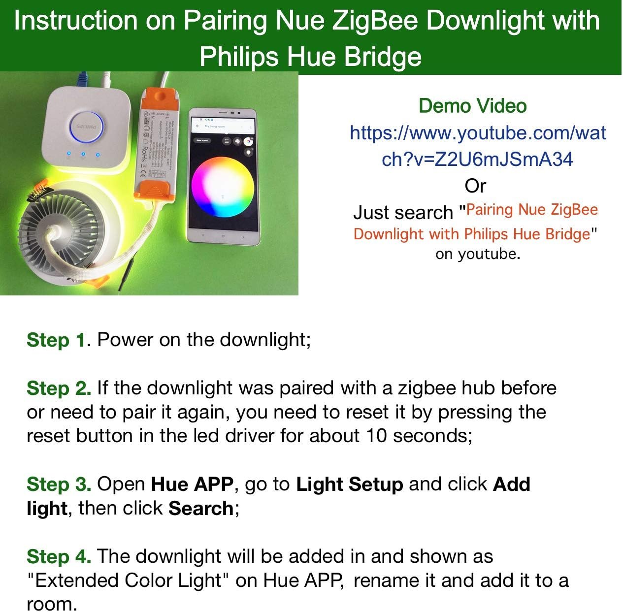 12W Smart ZigBee RGBW LED Downlight Kit Light Bulb Working with Echo Plus and Compatible ZigBee Bridge and Hub for Smart Home Automation Google Home Alexa Voice Control â€¦ (12)