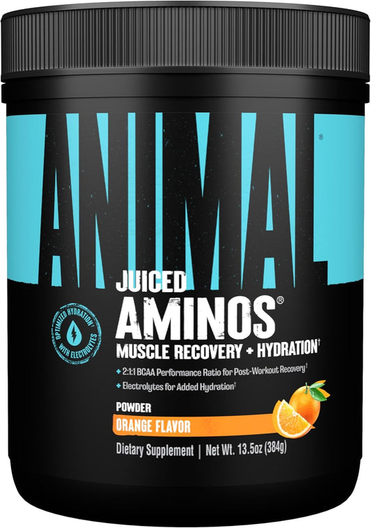 Universal Nutrition Animal Juiced Aminos Enhanced BCAA and EAA Instantized Amino Acid Supplement, Orange, 30 Count, 368 gms