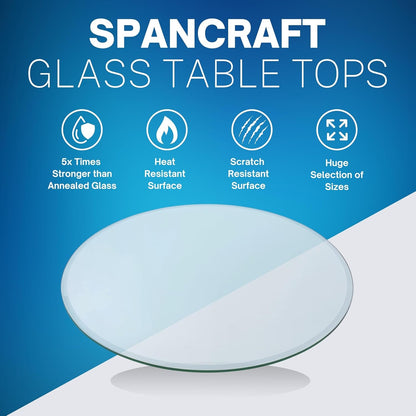42" Round TEMPERED Glass Table Top 1/4" Thick Flat Polished Edge