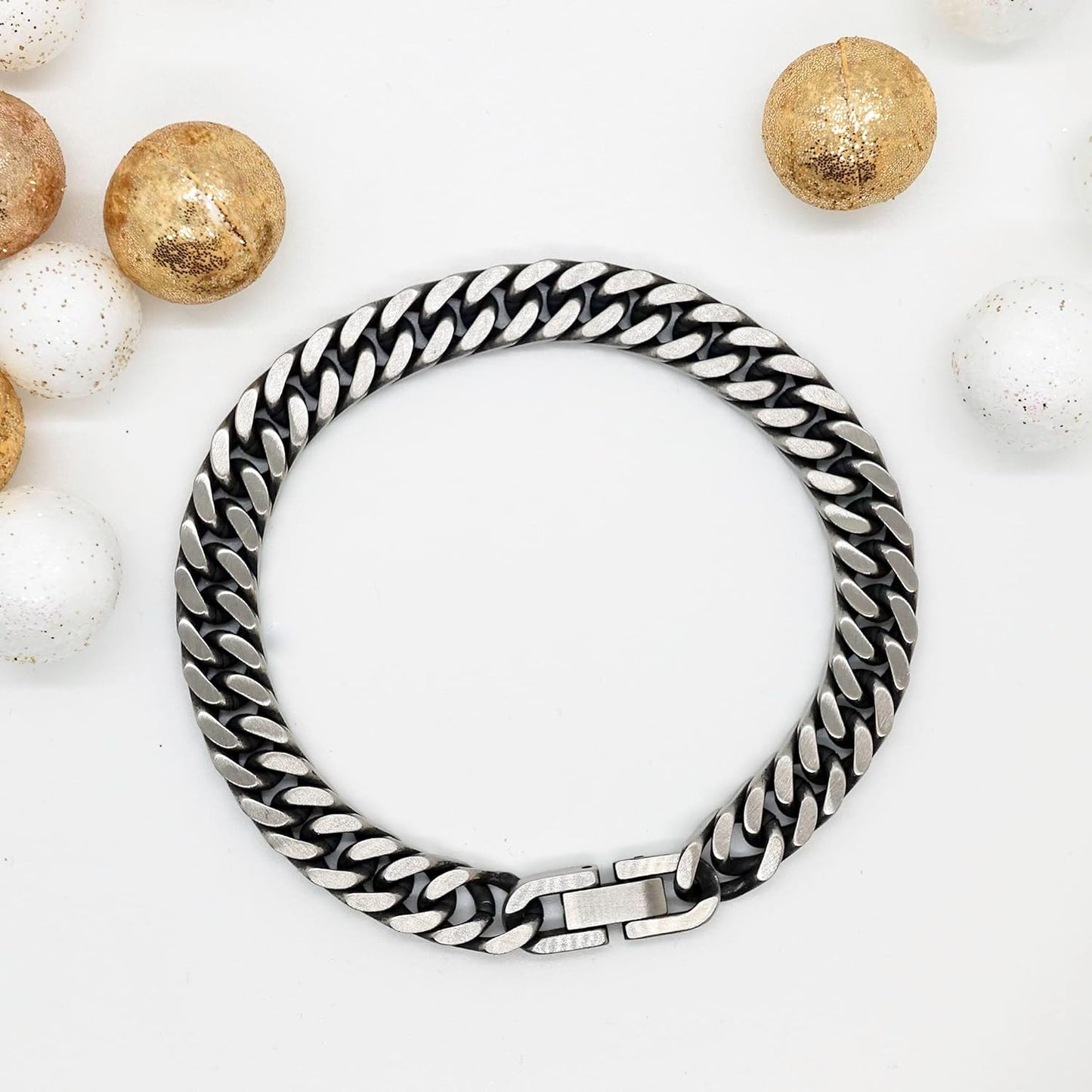 Health and Safety Engineer Unique Cuban Link Chain Bracelet for Grads, Small, Silver Plated Zinc, Cubic Zirconia