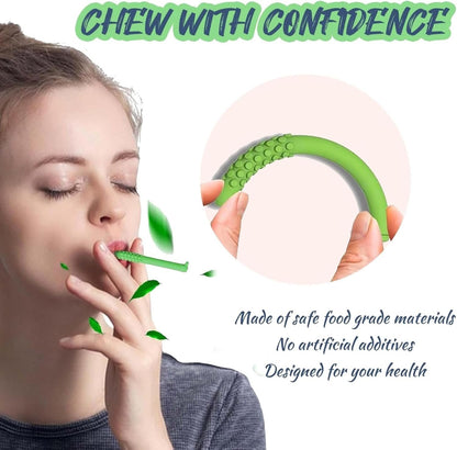 Chewable Breath Sticks with Essential Oils, Chewable Breather Quit, Reusable Silicone Chewer for Adults, Can Be Taken Anywhere 3pcs(watermelon+mint+Strawberr)