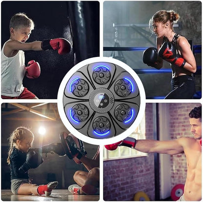Music Boxing Machine, Smart Workout Punching Trainer, Wall-Mounted Fitness Boxing Machine, Interactive Exercise Punching Pads with LED Lights, High-Tech Punching Trainer for Home Workouts and Fitness