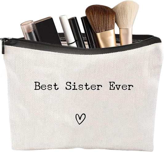znutc Toiletry Bag Travel Bag - Best Sister Ever Toiletry Organizer Sister,Portable Travel Toiletries Hygiene Bag, Funny Christmas Birthday Makeup Cosmetic Bag