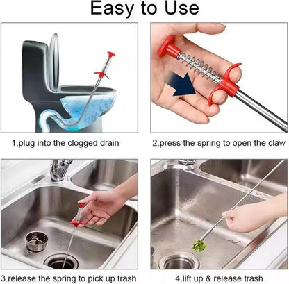 Professional Drain Cleaning Kit - Heavy Duty Pipe Snake, Auger, and Plunger Set for Clogged Sink, Shower, Bathtub, and Toilet - Essential Plumbing Tools for Homeowners (10, Multicolor)