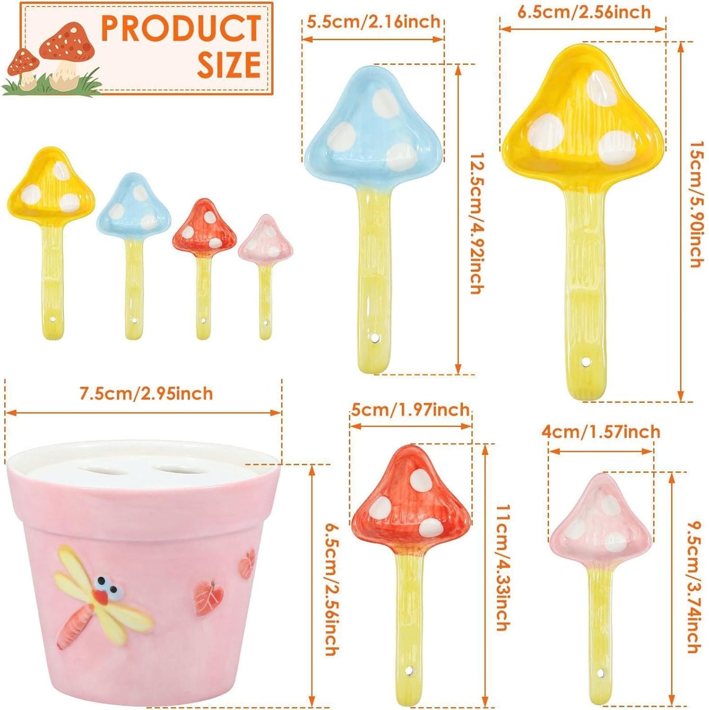 Mushroom Measuring Spoons, Measuring Spoons Set Kitchen Measuring Spoons Mushroom Decorative Kitchen Utensils Kitchen Utensils Ceramic Baking Mushroom Theme Gadgets