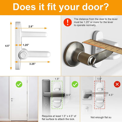 Jolik Improved Childproof Door Lever Lock(3 Pack)& Handles Premium Bonding Adhesive - door handle child proof