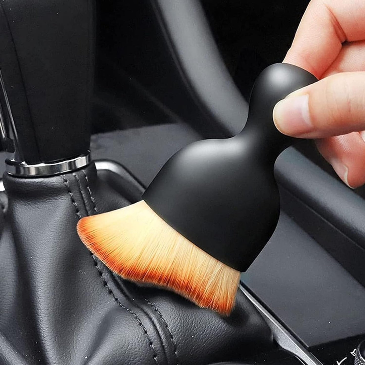 MAEZOE 4-Pack Automotive Interior Dusting Brush with Protective Case, Car Interior Accessories Cleaning Soft Brushes for Interior, Home, Office, Scratch-Free PP Material
