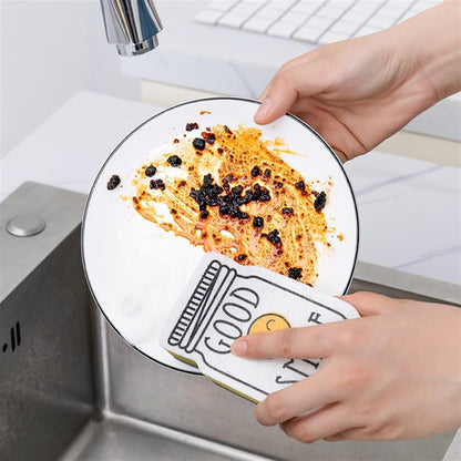 DDGURDH Household Cleaning Sponges Smile Face Cleaning Sponge Magic Decontamination Dish Washing Cloth Kitchen Cleaner Sponges Scouring Pads Kitchen Accessories
