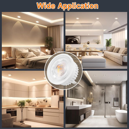 YindaLux 6 x Dimmable LED Module Diameter 50 x 23 mm for Recessed Downlights 4.9W 500LM 3CCT Warm White 3000K Neutral White 4000K Cool White 6500K IP44 120° Module Replaces GU10 MR16 Bulbs
