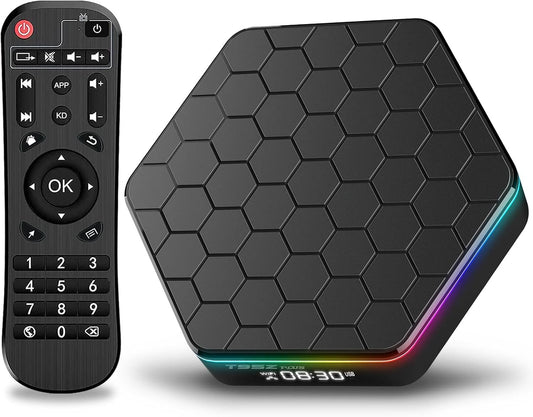 BL Android TV Box 12.0 T95Z Plus 2GB RAM 16GB ROM AllWinner H618 Quad-core 64bit, Support 2.4/5GHz Dual-WiFi 3D 6K Ultra HD H.265-decoding Blutooth 5.0 Android Box Smart TV Box,Black