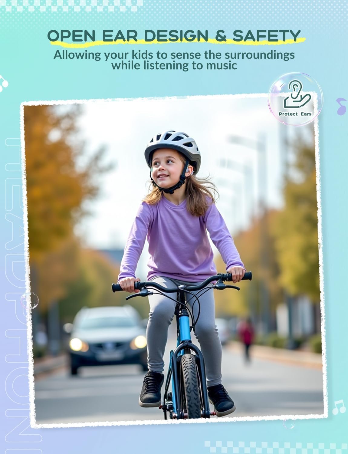 iClever Kids Headphones, Bluetooth 5.4 Air Conduction Open Ear Headphones, Safe Volume 74&85 dBA, Clear Audio, 360° Bending, Ultra-Light Comfortable Kids Wireless Headphone for iPad/Travel/Sports