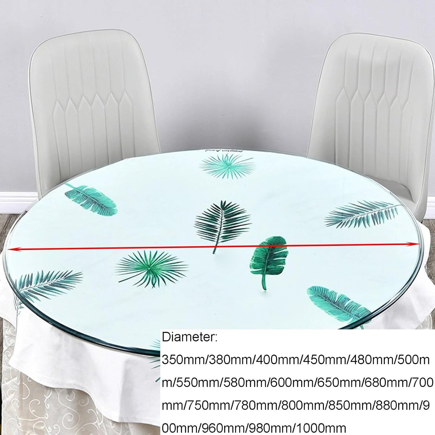 Tempered Glass Round Tabletop for Dining & Center Tavoli, 35 cm a 100 cm, Elegant Crystal Glass, Ideal for Outdoor & Indoor Use, Durable & Stylish Design