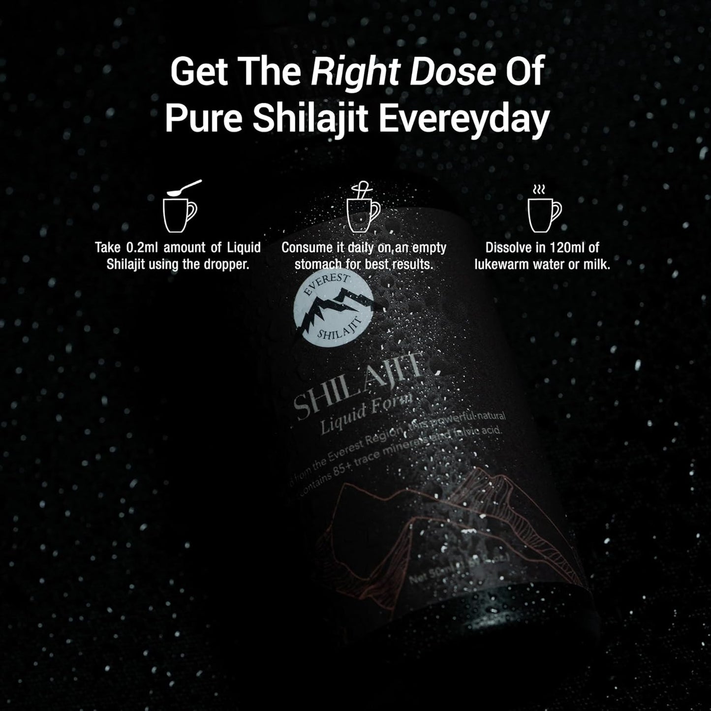 Shilajit Liquid Drops | Quick Dissolving Shilajit for Energy Boost, Detox Cleanse, Anti-Aging and Wellness | Trace Minerals & Fulvic Acid Complex | 50ml
