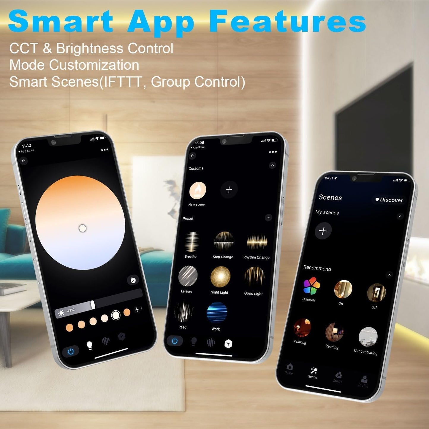 46FT White LED Light Strips 3000K-6500K, Tendist Alexa Compatible Led Strip Light Cool and Warm White Dimmable, 24V App Smart Under Cabinet Lighting with Remote, Counter Light for Kitchen, Bedroom, Mirror, Closet