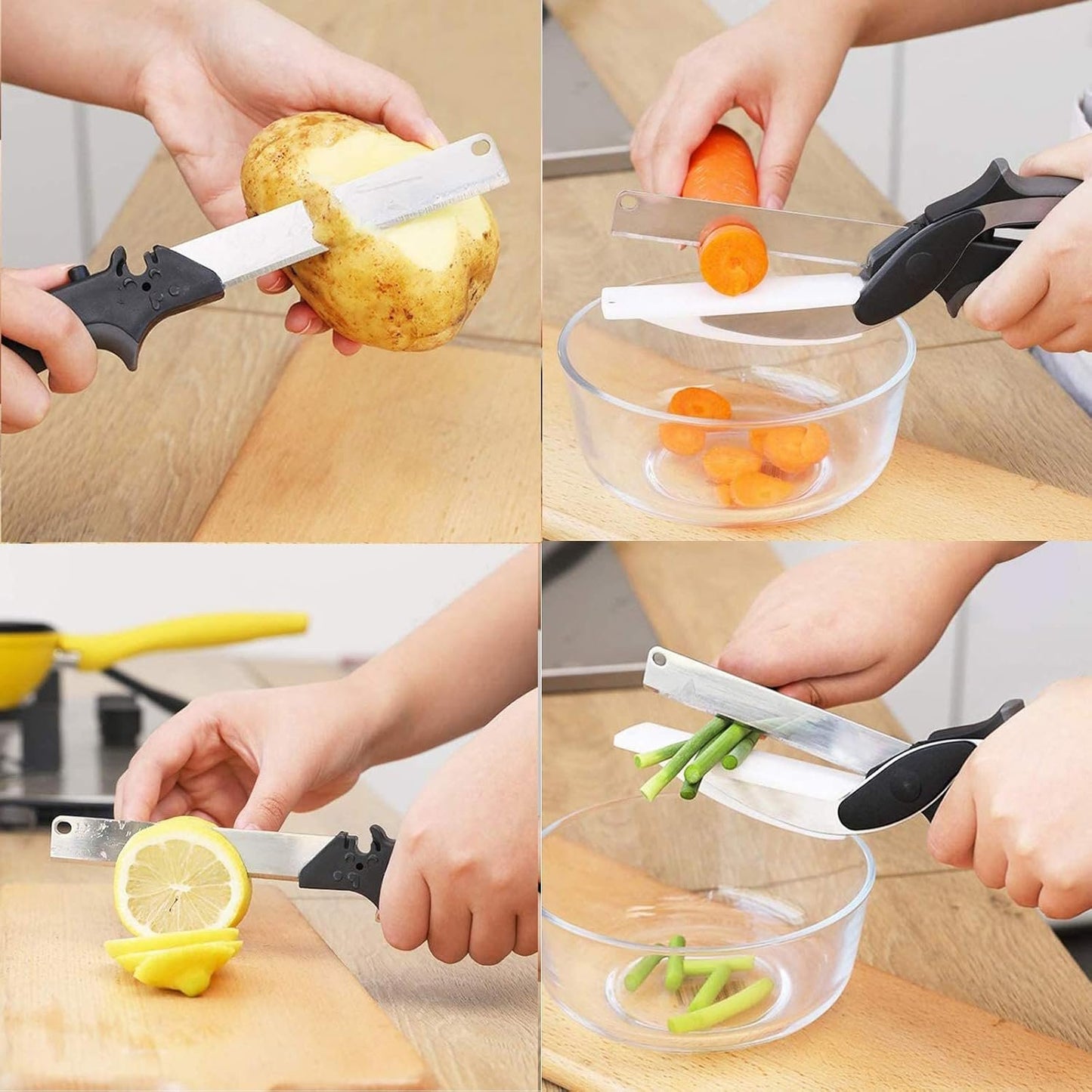 Kitchen Food Scissors,2 in 1 Smart Cutter Multifunction Stainless Steel Kitchen Shears for Vegetables Fruits Chopper,Food Scissors,Vegetable Slicer