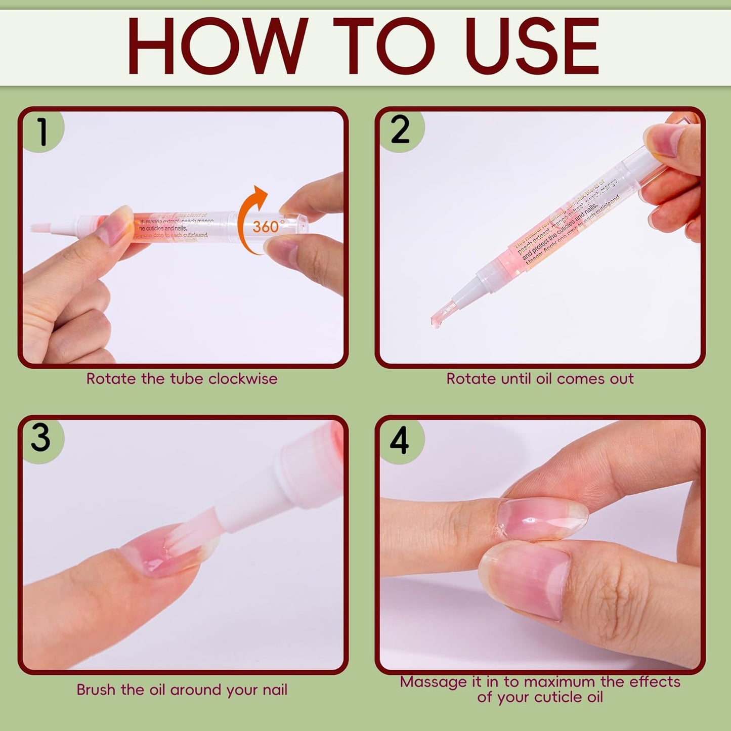 Cuticle Oil Pens - 8 PCS Revitalizing Oil Pen with Soft Brush for Nail Care, Cuticle Softener to Prevent Dry and Cracked Nails with Nail File, Mixed Scents