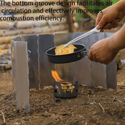 10 Plates Ultralight Folding Camp Stove Windscreen Portable Camping Stove Windshield for Use with Alcohol Stoves and Other Backpacking Stoves,Must for Outdoor Travel
