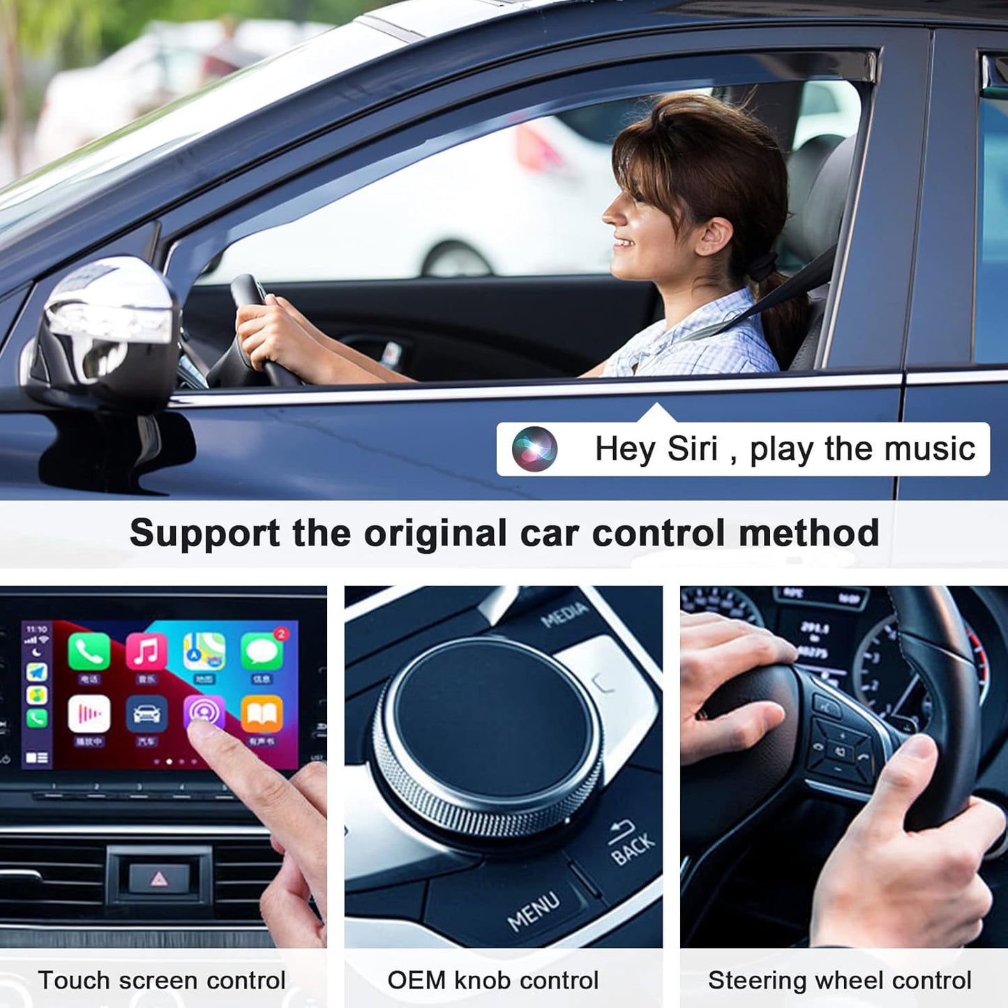 Wireless Carplay Adapter for iPhone, Wireless Carplay Adapter Car Accessories Wireless Convert Carplay 5GHz WiFi for iPhone iOS 10+ with Car Products 2017-2023
