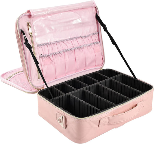 Large Cosmetic Bag for Women Travel Oxford Fabric Makeup Bag, pink
