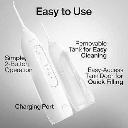 AquaSonic Icon Water Flosser for Teeth – Cordless Rechargeable Oral Irrigator – Waterproof, Portable Dental Cleaning with Jet Tip – Braces Home Travel - Pearl