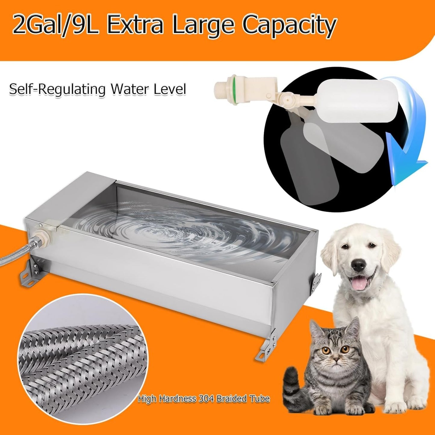PAULOZYN Portable Livestock Automatic Waterer, Heavy-Duty Large Capacity Automatic Livestock Waterer, 7.5L, Suitable for Horse, Goat, Pig, Dog, Sheep