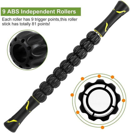 EZONEDEAL Muscle Roller Stick, Massage Roller, Body Massage Stick Release Myofascial Trigger Points Reduce Muscle Soreness Tightness Leg Cramps & Back Pain For Physical Therapy & Recovery (Pink)