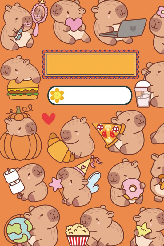 Burnt Orange Capybara Notebook – Cute Kawaii Journal for Writing & Doodling: Adorable Animal Lover Stationery with Soft Matte Cover & Lined Pages for Creativity & Organization