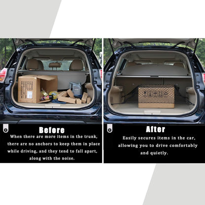 Ulifebetter Cargo Net Stretchable, 51*18In Trunk Storage Net Storage Organizer Net Elastic Mesh Net Bag Automotive Cargo Nets with 4 Buckles Screws Hooks Clips Trunk Storage Net for Pickup Truck Bed