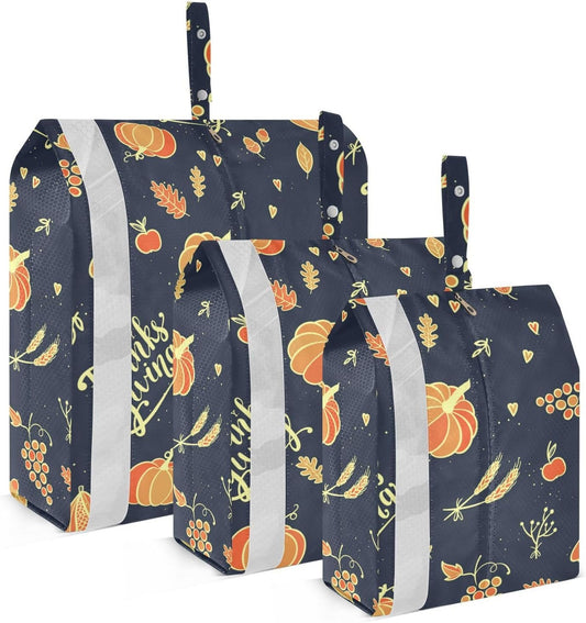 Storage Bags For Travel with Zipper 3 Set Packing Travel Bags Suitcase Organizer Bag Organization And Storage Bedroom Happy Autumn and Thanks Giving