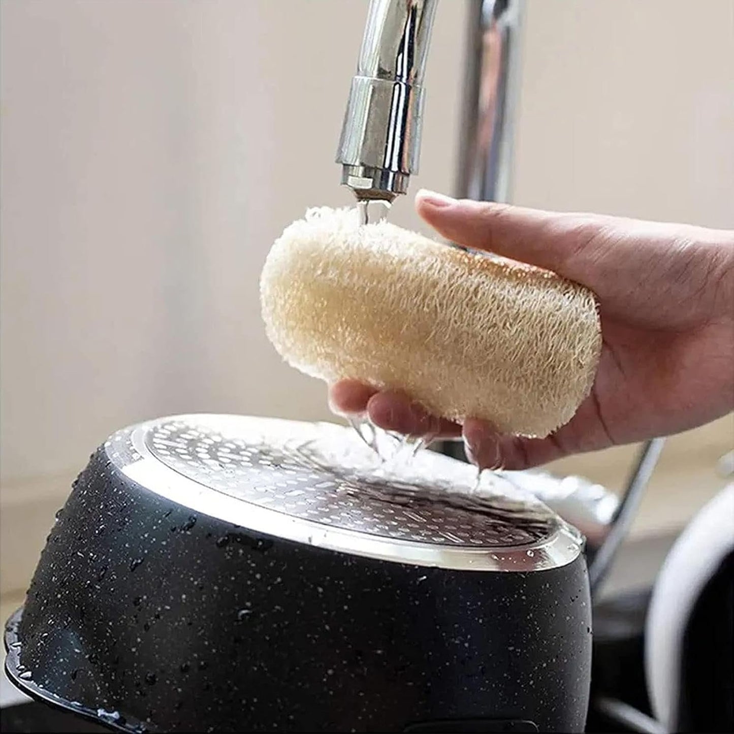 Natural Loofah Sponge | 3 Natural Dishwashing Sponges - Kitchen Eco Scrubs Natural Sponges Cleaning Plant Natural Loofah for Home Use, Unique attribute, Consulte la descripción
