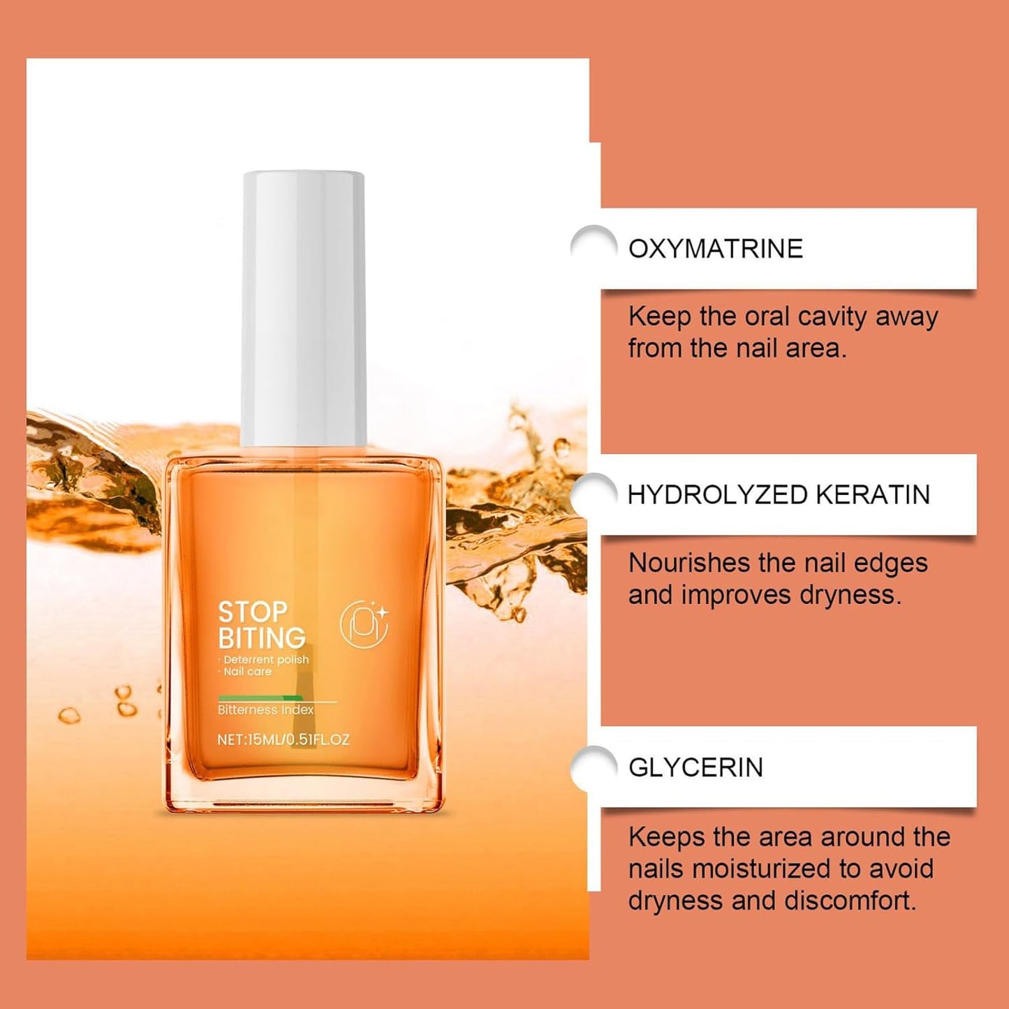 Kids Anti Nail Biting, Portable Anti Chew Polish, Strengthener and Hydrating Care Oil, Nonpoisonous Stopper Solution, for Thumb Sucking Prevention, Adults, Children's, Babies