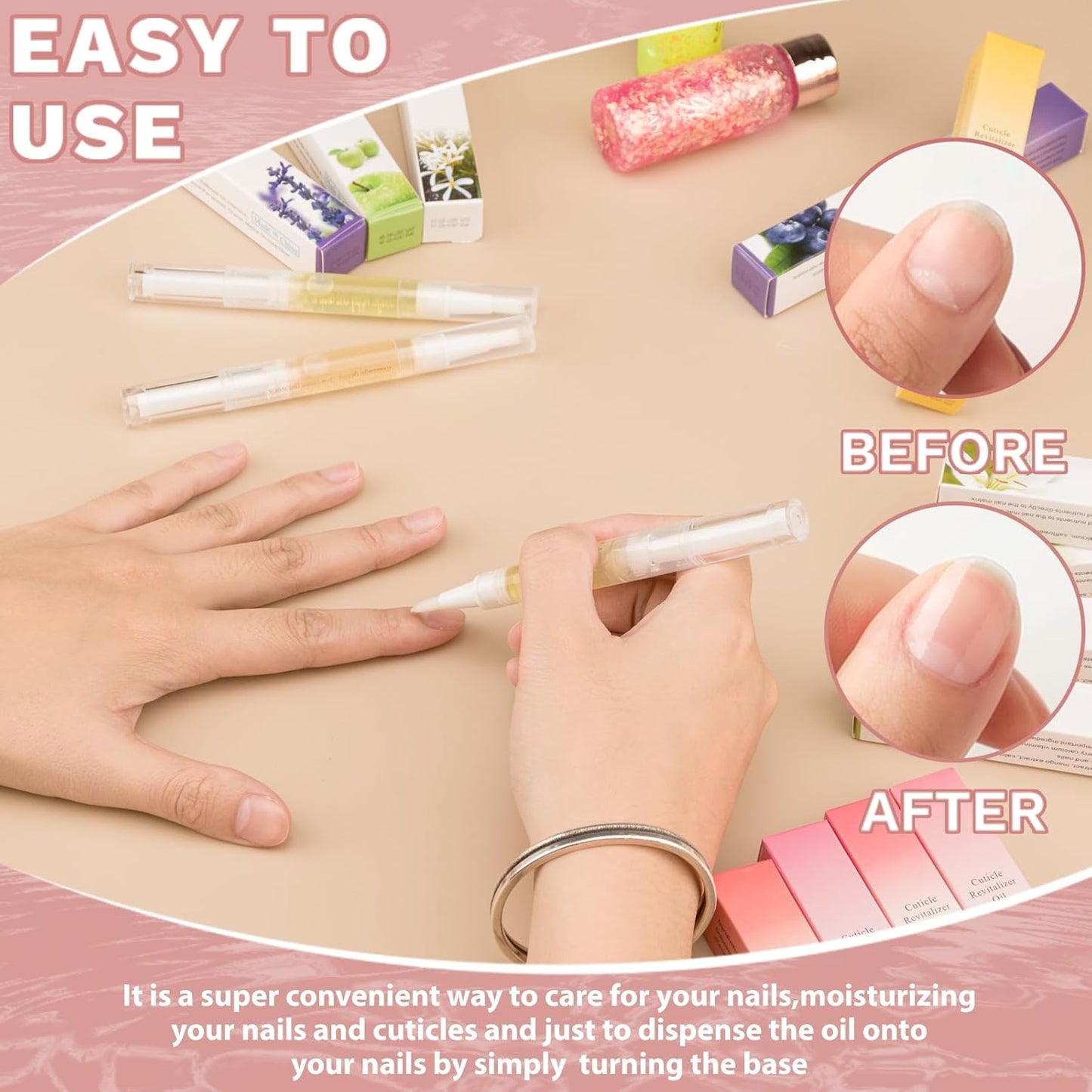 Nail Nutrition Pen,6PCS Nail Cuticle Oil Pen Set Nail Nutrition Oil Nail Care for Repairing Cracked & the Dry Cuticle (Mix Flavors)