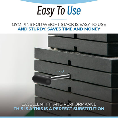 Sconva Weight Stack Pin Replacement, Pin Tensile 3/8" Diameter 5-1/2" Locking Space Universal Workout Equipment Weight Stack Selector Pin for Home Gym Exercise Machine Parts & Accessories (Pack of 2)