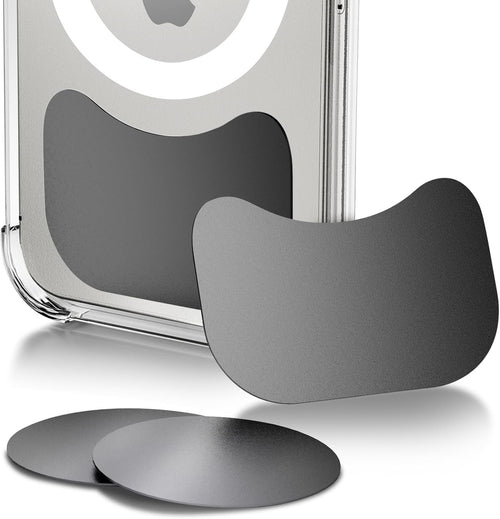 Metal Plate for Phone Magnet, Universal Steel Plate with 3M Adhesive Backing for Car Magnetic Mount Cell Phone Holder, Replacement Mounting Disc Stick On Case Back 4 Pack Black Rectangle & Round
