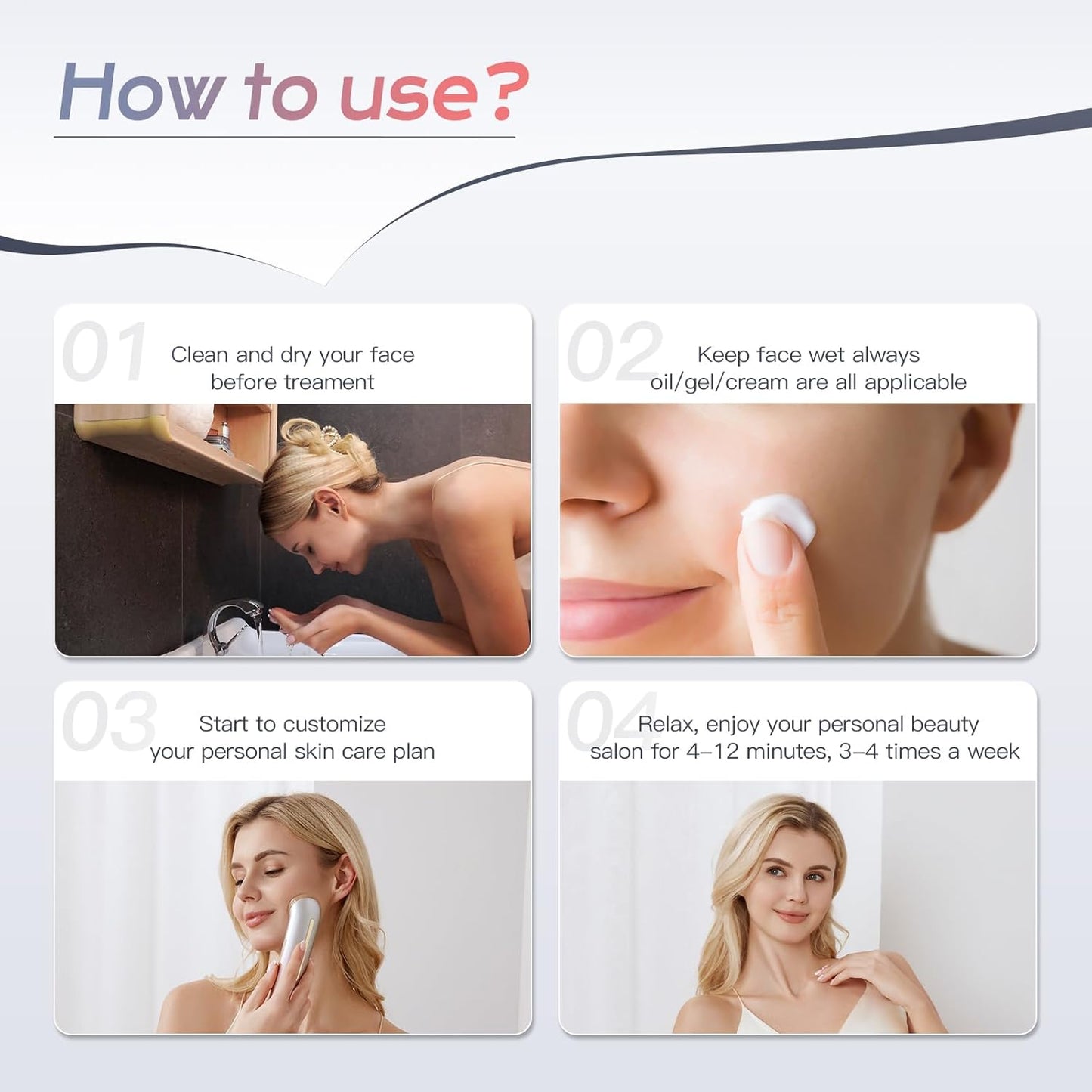 IBORRIA LED Therapy Wand, Facial Radio Frequency Device, 6 in-1 High-Frequency EMS Facial Device with R-F Function, Anti-Aging Anti-Wrinkle Facial Massager, Deep Cleansing at Home for Skincare