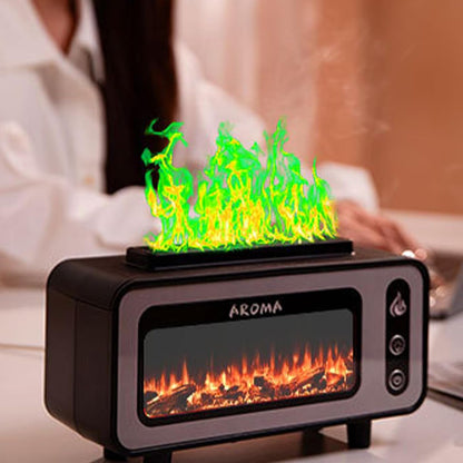 Portatile USB Umidificatore, Fireplace Aromatherapy Diffuser, Soothing Flame Light, 200 ml Quiet Mist Output for Bathroom, Yoga, Car, Nursery, Hotel, Living Room, 8.27 x 3.15 x 4.65 Inches