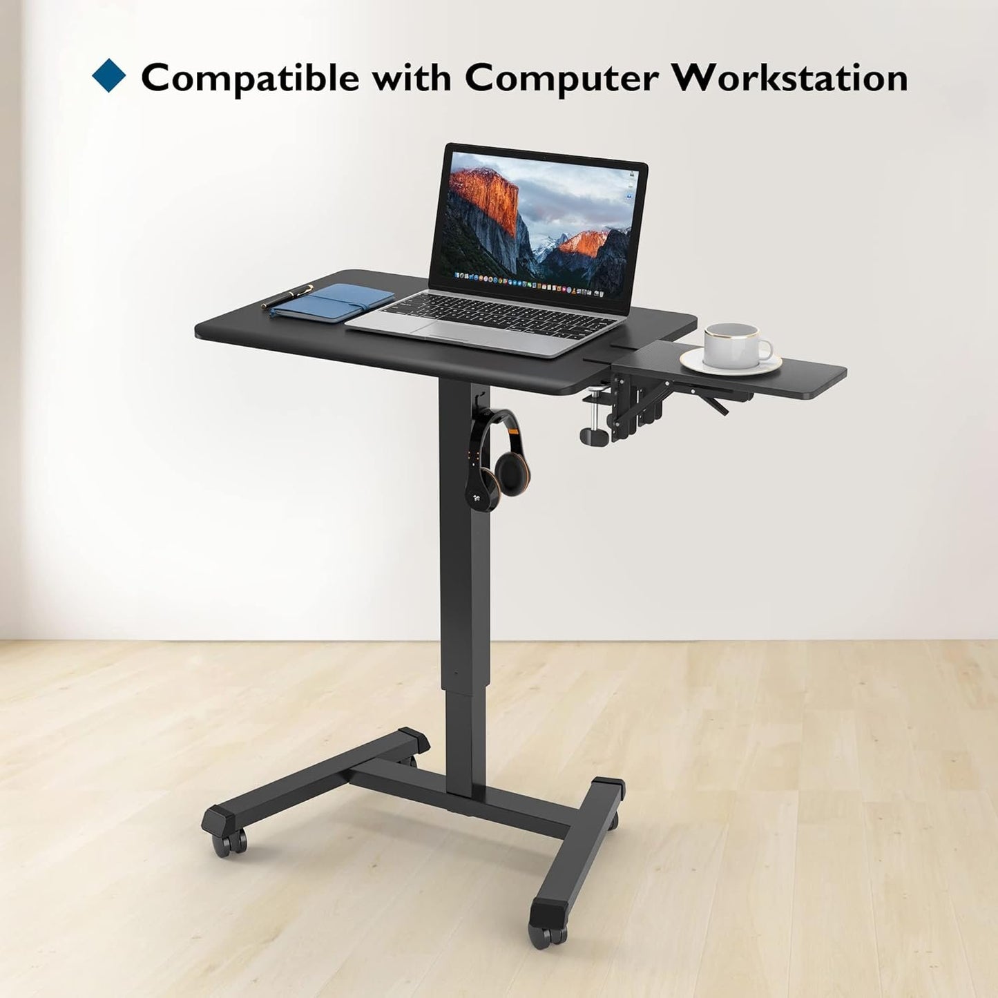 BONTEC Ergonomics Desk Extender Tray, 300x150mm Table Mount Arm Wrist Rest Shelf, 90° Foldable Elbow Arm Support, Clamp on Computer Arm Rest for Desk, Suitable for Office Home Use