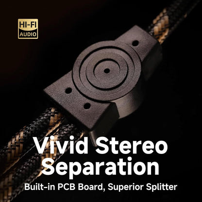 TODN Audiophile OCC Audio Cable 3.5mm Male to 2RCA Male Audio Auxiliary Stereo Y Splitter Adapter Cable(3.2ft/1M,Nylon)