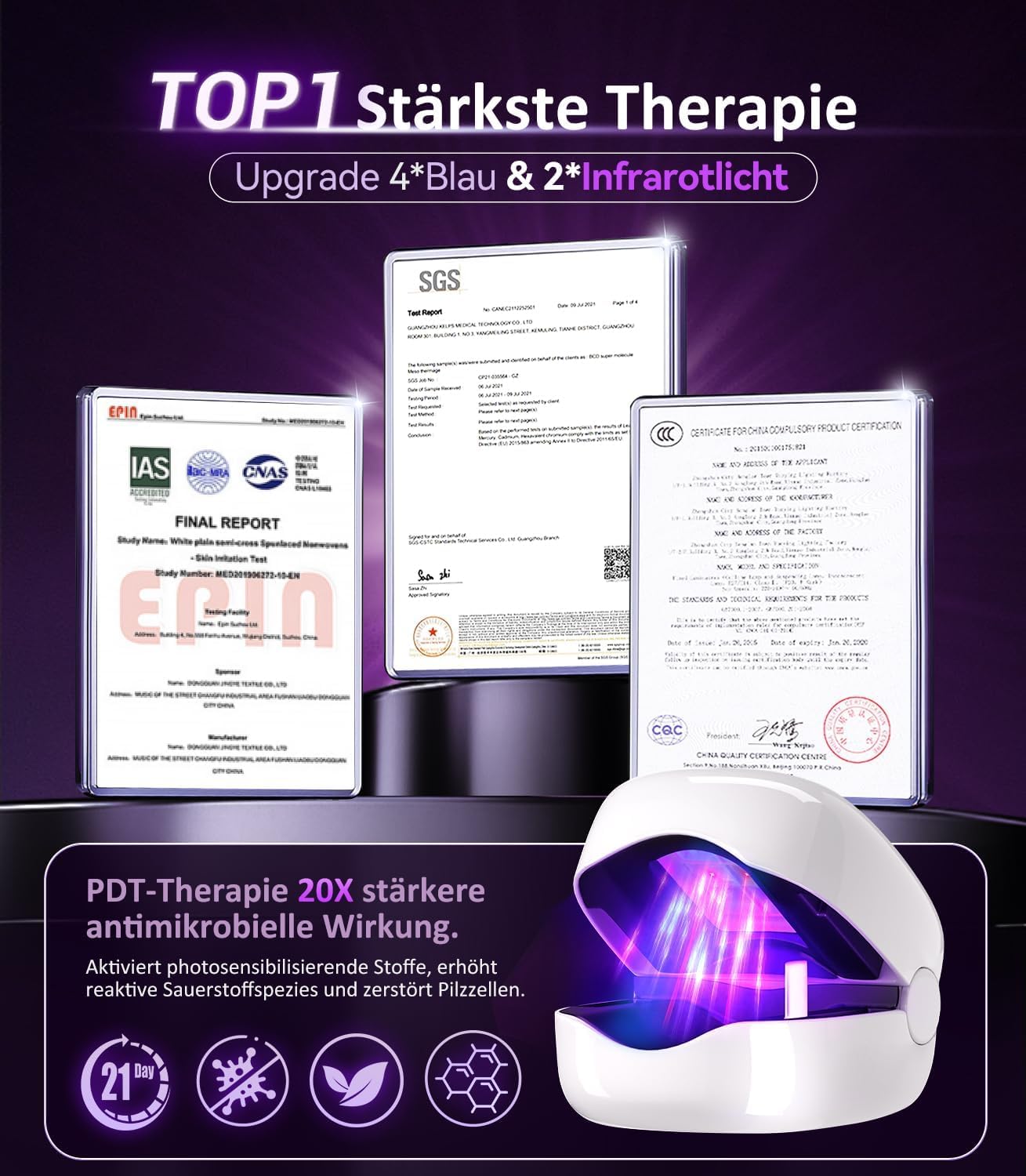 LOZLTX 4.0 Quality Nail Mushroom Laser & Stopwatch & Fruity Nail Care Pen【Stronger Fast Acting Therapy】Nail Mushroom Laser Device 【SGS Approved Safe and Reliable】Improved