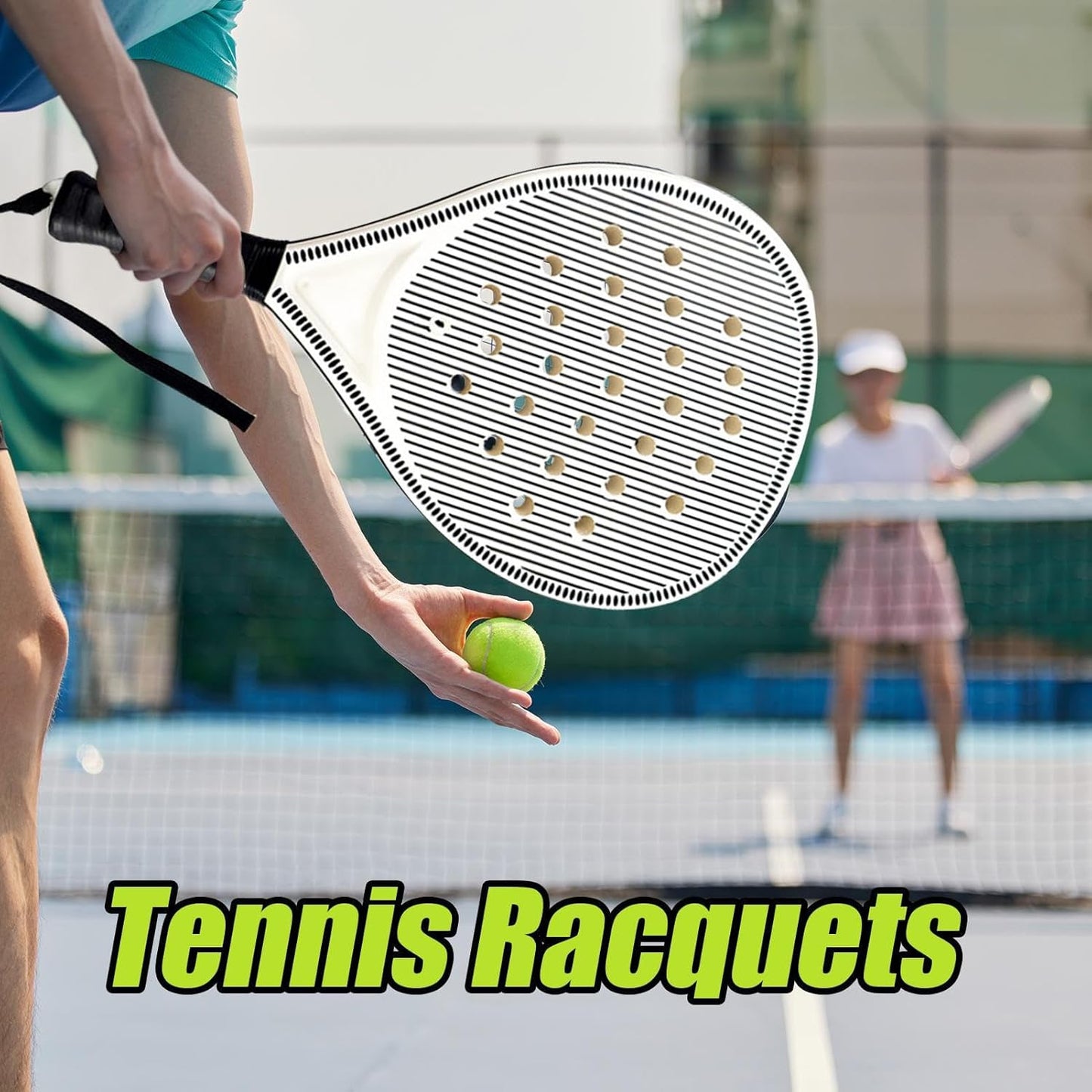 Paddle Tennis Racquets, Lightweight Tennis Paddle Racket, Convenient Sports Gear, Ergonomic Sturdy Grip Handle for Outdoor Travel Training Use, Carbon Fiber + Foam